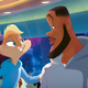 Lola and animated LeBron.